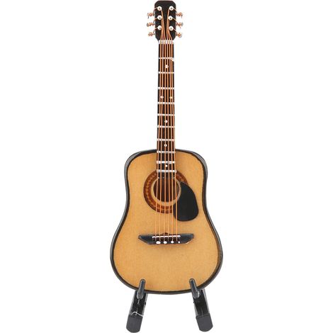 Miniatur-Gitarrenmodell aus Holz, Ausstellungsstück, Mini-Ornament, Bastel- und Heimdekoration (10 cm) (1/5)