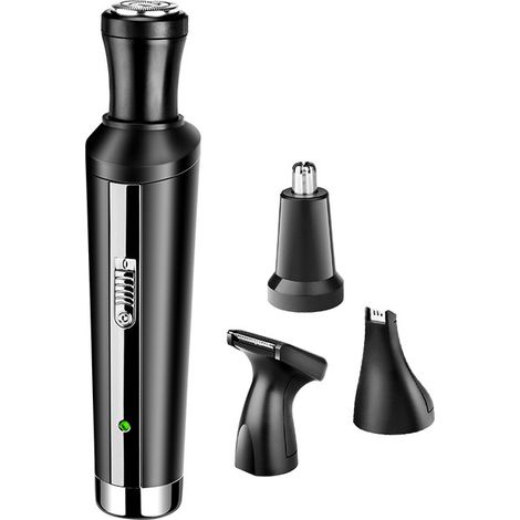 Tondeuse à nez rechargeable 4 en 1 pour hommes, tondeuse à barbe, nettoyeur d'oreilles, tondeuse à sourcils et à poils de nez. (1/2)