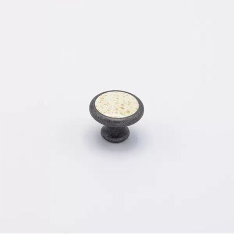 Pomolo rotondo effetto ferro con placca maculata 35x26mm - 026E Fungo (1/2)