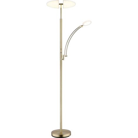 Stehlampe LED Standleuchte dimmbar Memoryfunktion Metall messingfarben H 183 cm