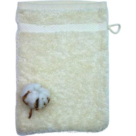 Gant de toilette coton bio coloris naturel