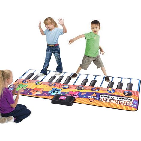 COSTWAY Kinder Musikmatte Klaviermatte Spielteppich Spielmatte Musik mit 8 Instrumenten 180x74cm