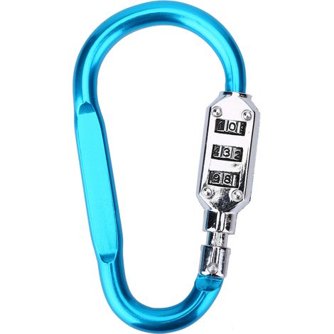 Cadenas à combinaison bleu pour sac de voyage ou bagage, mousqueton de sécurité (1/5)