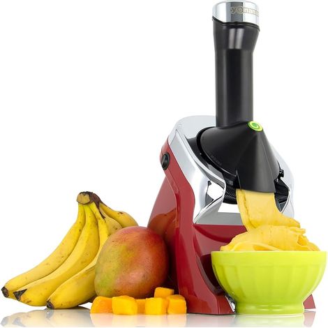 988RD Dessert Frozen Deluxe Design Premium Chrome Serve souple Serve est une alternative végétalienne à la crème glacée sans BPA Passe au lave-vaisselle avec 75 recettes et plus, 200 W, rouge (1/5)