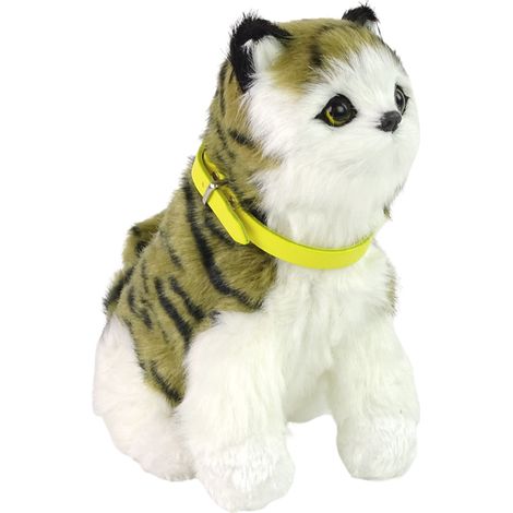 Gato de peluche interactivo que maúlla y mueve la cabeza y la cola.