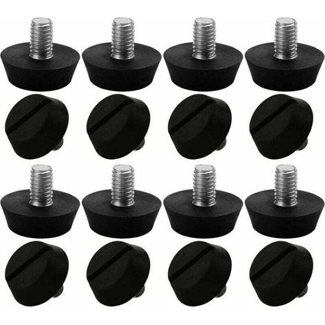 16pcs Pieds de Meubles Réglables Nivellement Patin Base Jambe Pied de Table Chaise Ajustables Protection Sol M6 x 10 x 20mm (1/4)