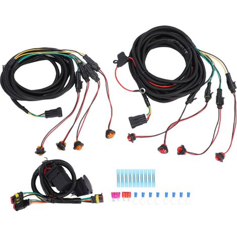Kit de Faisceau de Câblage de Clignotant ATV UTV, Remplacement pour avec 8 Feux de Signalisation LED, Interrupteur D'urgence et Clignotant (1/5)