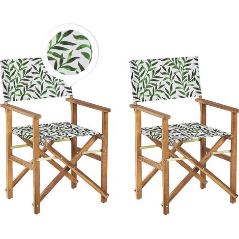 Gartenstuhl 2er Set CINE Akazienholz Weiß