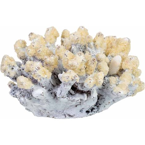 Figura de decoración coral de resina blanco 11x9x6h cm