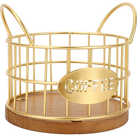 Panier rangement capsules café base bois ouverture large cage capsules cafe pour maison restaurant (1/5)