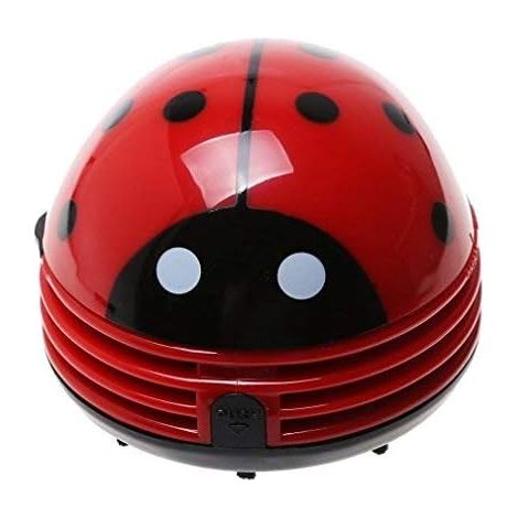 Ladybug Handstaubsauger – 1 Stück – Rotes ABS – Kabellos, geräuscharm – Tastatur für Zuhause und Büro – Mini-Handstaubsauger (1/5)