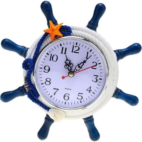 Anker-Wanduhr im mediterranen Stil für Wohnzimmer, Flur, Schlafzimmer und maritime Dekoration (1/5)
