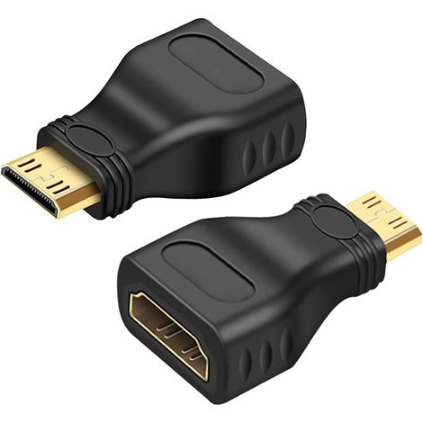 2 Pièces Adaptateur Mini HDMI vers HDMI Femelle 4K Ultra HD, Convertisseurs Audio Vidéo en Alliage d’Aluminium, Compatibles avec Ordinateurs Portables, Tablettes, Caméras, Moniteurs et Téléviseurs HD (1/5)