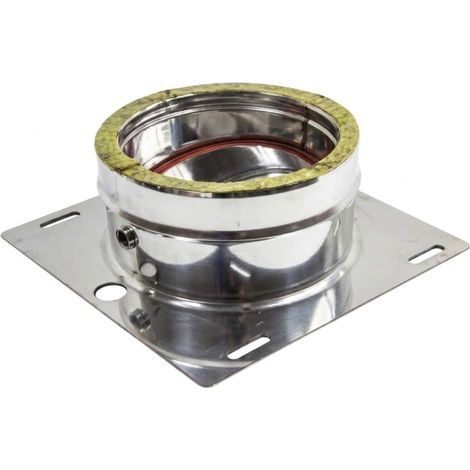 MAKA Piastra di Base Canna Fumaria Doppia Parete 50 Inox Ø 200 mm (esterno 300) (1/5)