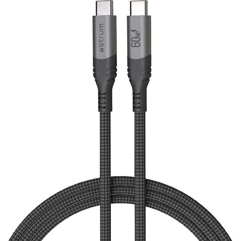 ASTRUM VMCC60 GRIS / CABLE DE CARGA VERVEMESH USB-C A USB-C / 1,2 METROS / 60W