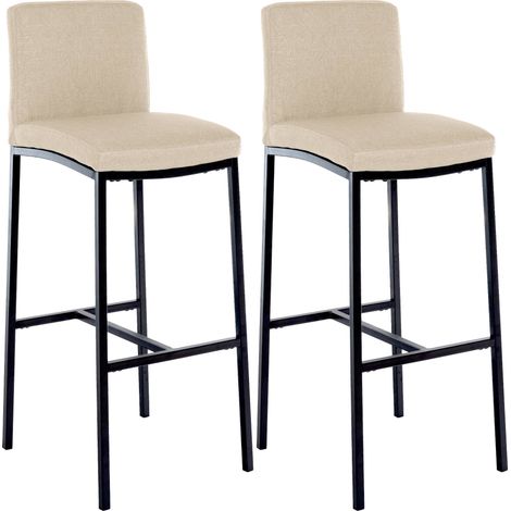 Juego de 2 taburetes de bar Freeport Crema Tela (1/5)