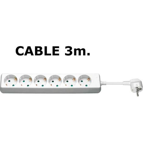 Toma de corriente Schuko MicroConnect 6 tomas 3M blanca