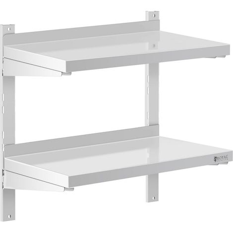 Estantería de pared profesional con 2 baldas de acero inoxidable - 30 x 60 cm 140001550 (1/3)