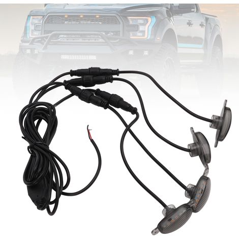 Feux de jour à DEL Raptor F150, feux d'avertissement pour camionnette tout-terrain et feux de position latéraux (boîtier fumé) (Un à quatre) (1/5)