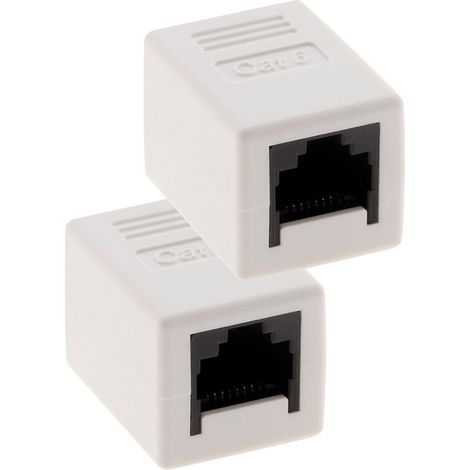 Zenitech – Lot de 2 raccords RJ45 F/F CAT6 – Connexion stable et sécurisée – Pour prolongement et réparation de câbles Ethernet