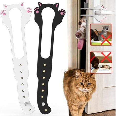 Le support de loquet pour chatière , 【8 tailles réglables】, maintient la porte ouverte de 3,8 à 20,3 cm, sans outil et sans abîmer le mur. (1/4)