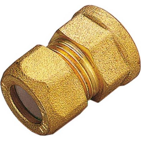 10 x RACCORDO OTTONE DIRITTO BICONO FEMM GAS 10X3/8