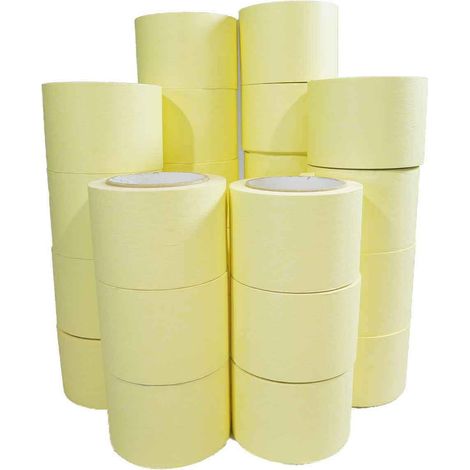 Cinta adhesiva de enmascarar hasta 80° - Rollo de 75 mm x 50 m para pintar - Caja de 24 rollos