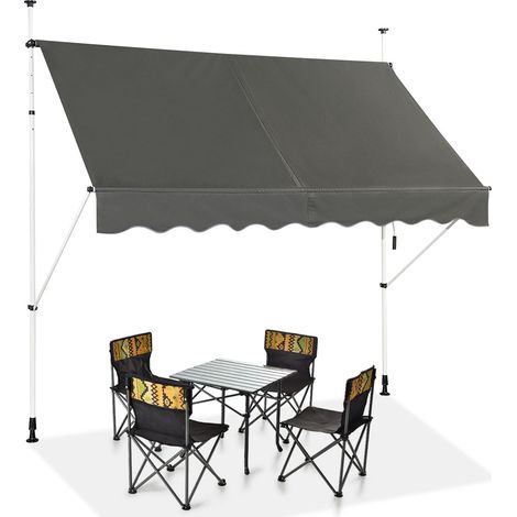 Tenda da sole telescopica e retrattile, Tenda parasole resistente ai raggi UV impermeabile 250 x 120 cm Grigio (1/4)