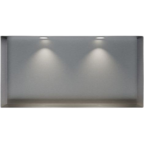 BERNSTEIN - Nicchia doccia in acciaio inox + 2 faretti LED mensola a scomparsa NT306010X 30x60x10cm (AxLxP) Acciaio spazzolato 2x faretti bianco opaco	Acciaio inossidabile spazzolato, 2x cornice per i