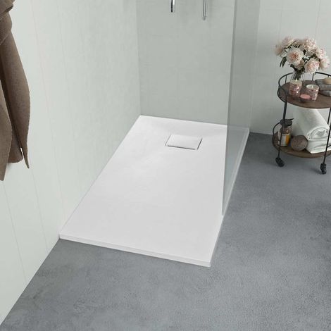 vidaXL Bac de douche SMC Blanc 100 x 80 cm (1/5)