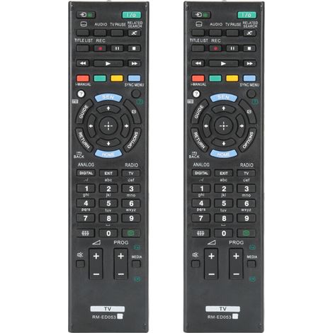 2 pièces Télécommande Universelle pour Téléviseurs SONY, Remplacement Télécommande Multifonction (1/5)