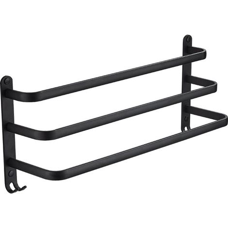 Support de rangement pour salon - Porte-serviettes mural en aluminium - 50x24×14,4 cm, 1 pièce (1/5)