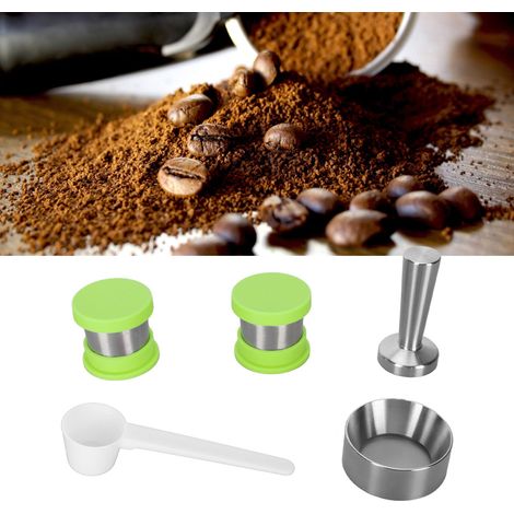 Kaffeekapseln aus Edelstahl, wiederverwendbare Nachfüllpackung, grüne Kapselhüllen (1/5)