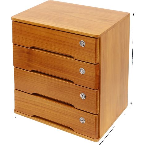 Armoire de rangement, 4 niveaux, tiroirs verrouillables, Orange (1/2)