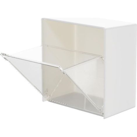 Boîte de rangement murale, rangement en fil de salle de bain, porte-coton-tige en plastique, distributeur de porte-balle en coton-tige, rangement à domicile (1/5)