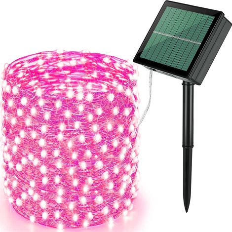1 Guirlande lumineuse solaire, 22 m, 200 LED, 8 modes, étanche, pour jardin, cour, arbre, fête (1/5)