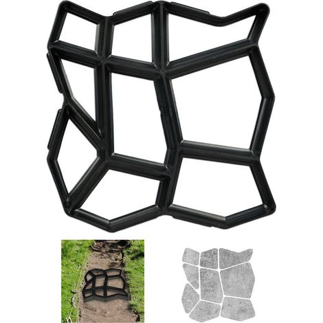 Moule de platre, 9 chambres, pavés, pour jardin, moule pour béton, noir HlP 4x42x42 cm (1/5)