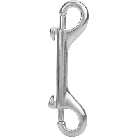 Mousqueton à ressort double en acier inoxydable 316, anneau porte-clés, longueur 115 mm (1/5)