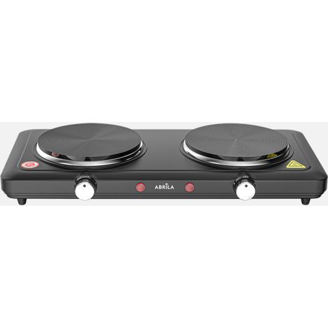 Cocina electrica lucky negro 2000w 2placas termost.regulable antidesliz.luz indi.7x46x25cm