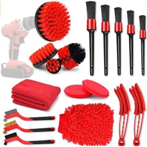 Enowelir Kit De Nettoyage 18 Pièces Avec Brosses Pour Perceuse Pour Salle De Bain Sol Carrelage Baignoire Et Voiture (1/4)