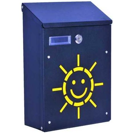 Briefkasten Blinky Sole aus schwarzem Stahl 21x8,5x30H.