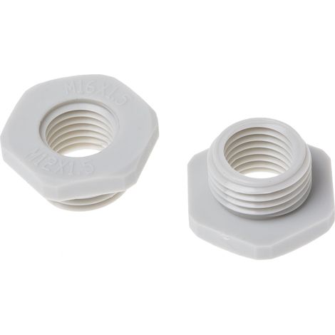 Adaptateur de filetage, RS PRO Gris, M16 M12 ( Prix pour Paquet de 10 )