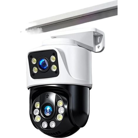 Double Objectif 8MP 4K POE PTZ caméra IP Surveillance vidéo CCTV caméras extérieures for Xmeye NVR Audio bidirectionnel détection Humaine(8MP Add 32 Card) (1/5)