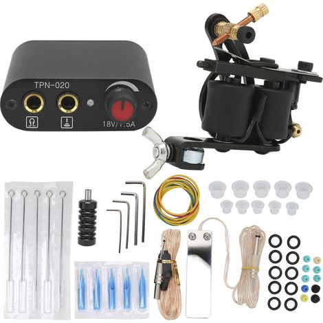 Kit de Tatouage Professionnel pour Débutants avec Alimentation Universelle 90‑265V et Prise UE (1/5)