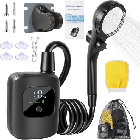 Ensemble de douche de camping en ABS avec chauffage rapide pour les aventures en plein air Installation facile Douche extérieure (1/5)