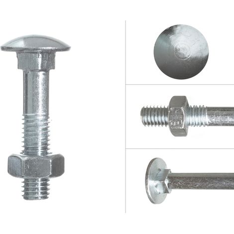 Schlossschrauben Verzinkt M10 x 50 mm - 100 Stück