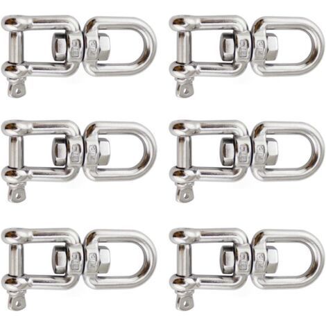 M5 304 Stainless Steel Swivel Shackle Swivel Hook, Swivel Ring, Hanging Swivel Hook for Connecting Fixed Swivel Eye and Removable Shackle, Load 100kg (1/5)