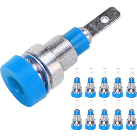 10 Bornes Banane Laiton 2mm Douille Panneau Connecteur Terminaux pour Équipement Électronique Industriel Bleu (1/5)