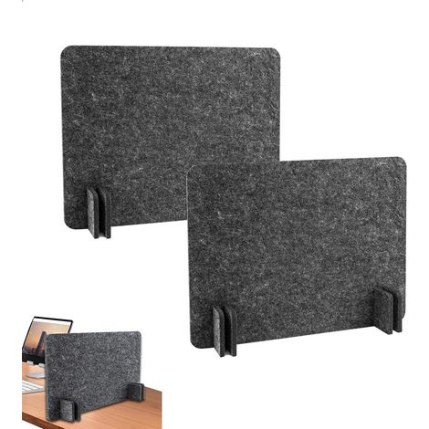 Séparateur de Bureau,Cloison Acoustique Bureau pour Tables Convient Aux écoles,Bureaux Anti-Bruit et Protection Visuelle Montage Simple Acoustique sans Forage,2 Pièces 40  30 CM Gris Foncé (1/5)