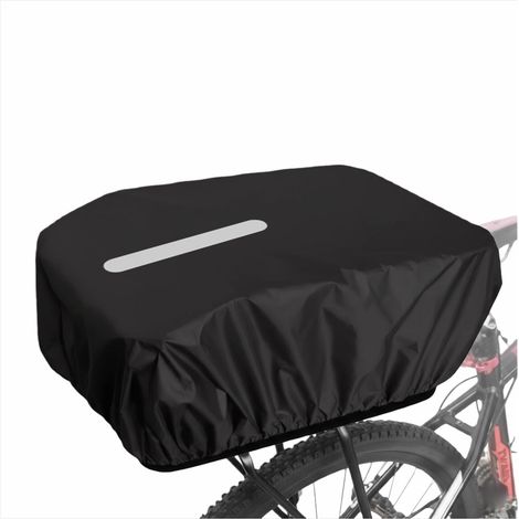 Housse de pluie imperméable pour panier vélo bande réfléchissante porte bagages arrière organiseur réutilisable ouverture élastique (1/4)